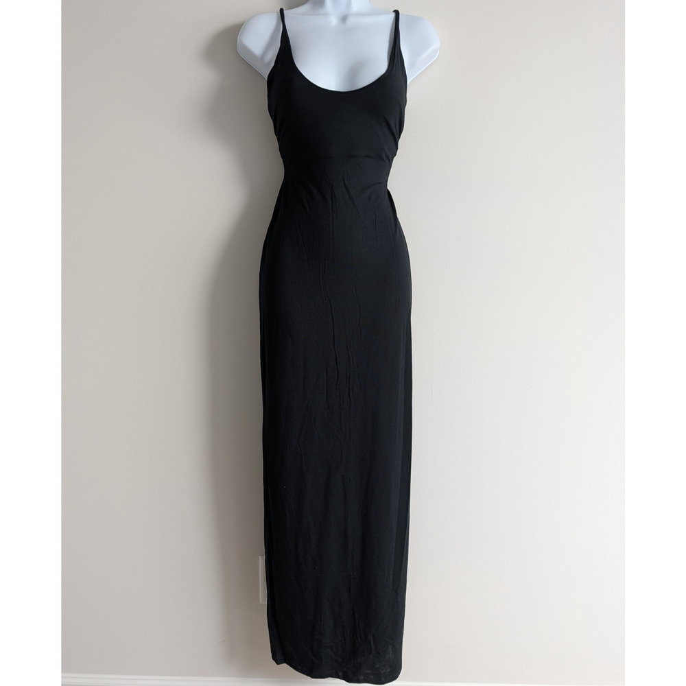 SKIMS Black Maxi Slip Dress